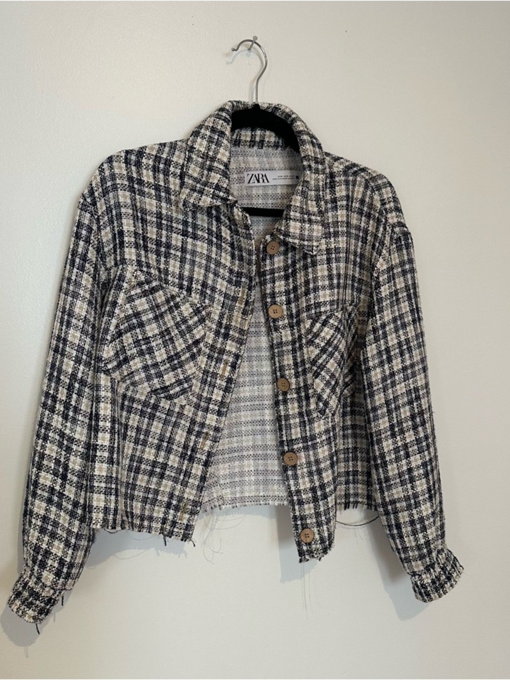 Zara Plaid Tweed Jacket